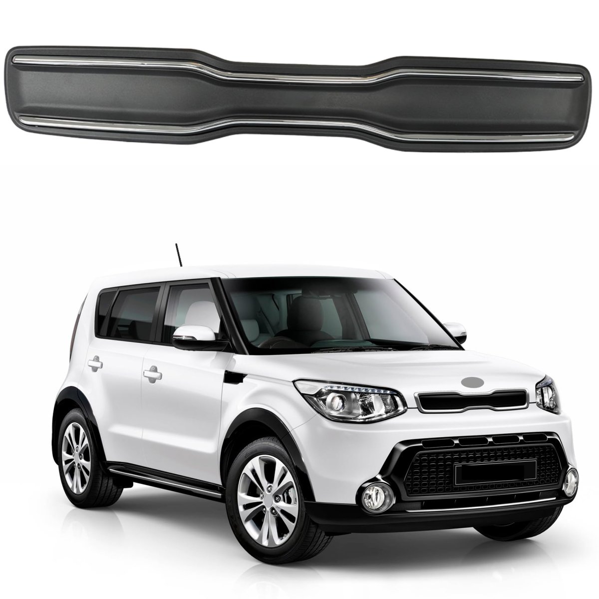 Front Middle Grille Black With Chrome Trim Replacement For 2014-2016 Soul 86350b2000