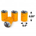 Cow And Butterfly Valve Stem Caps For Tire Rim Wheel Aluminum Yellow