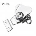 Uxcell 1 65-inch Iron Spring Loaded Butterfly Twist Latch Keeper Toggle Clamp With Padlock Hole For Case Box 2 Pcs Silver