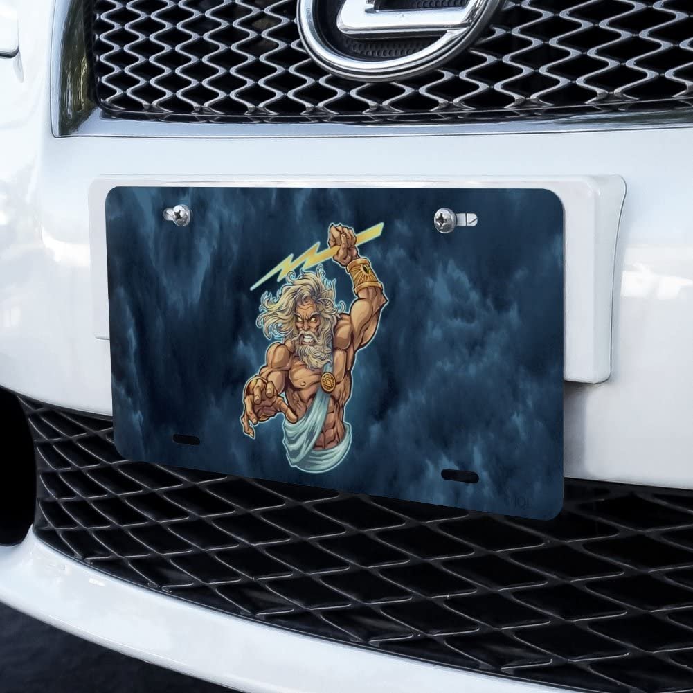 Zeus Greek God Mythology Lightning Novelty Metal Vanity License Plate Uv And Water Resistant Aluminum 6 In X 12 Fits North