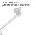X Autohaux 2pcs 10-150psi Dual Head Truck Tyre Tire Air Pressure Gauge Grip For Bike Car Suv Large Vehicle Tester Silver Tone