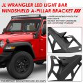 50in-52in Led Light Bars Wrinkle Textured Windshield A-pillar Mounting Bracket Compatible With Jeep Wrangler Jl 18-20
