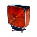 Fortpro Chrome Square Pedestal Incandescent Light With Amber Lens Passenger Side F235252 