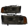 Pair Of Smoked Lens Oe Replacement Headlight Corner Light For Dodge Ram Br Be W O Sport