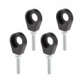 X Autohaux 4pcs 15mm Dia Hole Black Silver Tone Metal Universal Chain Axle Adjuster Tensioner For Motorcycle