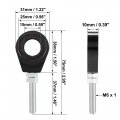 X Autohaux 4pcs 15mm Dia Hole Black Silver Tone Metal Universal Chain Axle Adjuster Tensioner For Motorcycle