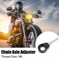 X Autohaux 4pcs 15mm Dia Hole Black Silver Tone Metal Universal Chain Axle Adjuster Tensioner For Motorcycle
