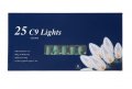 25 Ft Christmas Light String With Clear C9 Bulbs Indoor Outdoor Classic Holiday Decor Lights