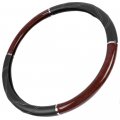 Bdk Black Dark Wood Grain Soft Leather Grip Big Rig Steering Wheel Cover For Trucks 18 Inch Large Cherry 