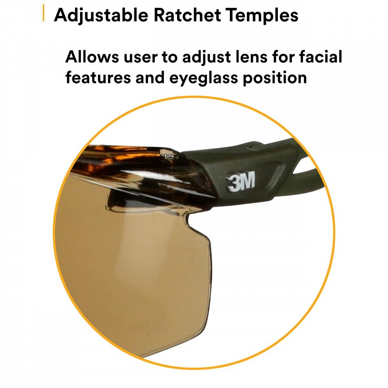 Securefit 3m Safety Glasses 500 Series 20 Pack Impact Rated Ansi Z87 Adjustable Ratchet Temples Sporty Protective Eyewear
