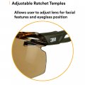 Securefit 3m Safety Glasses 500 Series 20 Pack Impact Rated Ansi Z87 Adjustable Ratchet Temples Sporty Protective Eyewear