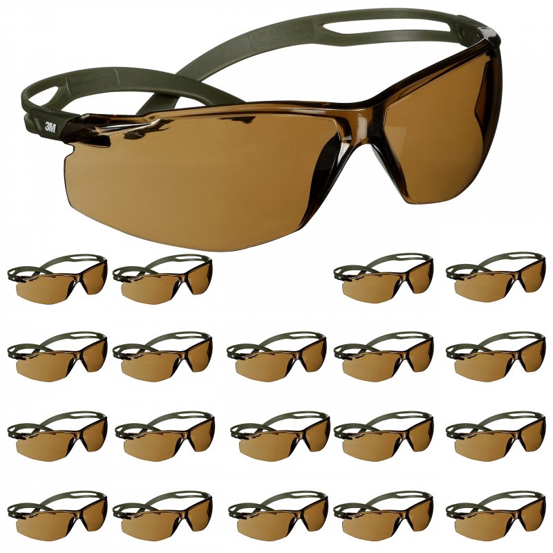 Securefit 3m Safety Glasses 500 Series 20 Pack Impact Rated Ansi Z87 Adjustable Ratchet Temples Sporty Protective Eyewear