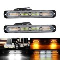 Usonline911 2pcs Amber White Ipx-4 12-24v 24led Car Truck Emergency Warning Hazard Flash Strobe Light Bar For Vehicle Auto