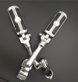 Chrome Adjustable Peg Mounting Kit With Skull Foot For Goldwing Vtx1300 Shadow Valkyrie Triumph 1-1 2 Inch 1 5 Front Engine 