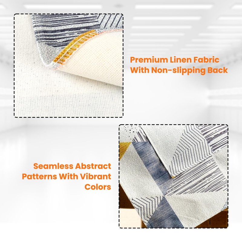 Bluestars Non-slip Washer And Dryer Top Cover Protector Mat With 4 Storage Pockets 51 X 22 Yellow Geometric Pattern