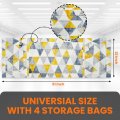 Bluestars Non-slip Washer And Dryer Top Cover Protector Mat With 4 Storage Pockets 51 X 22 Yellow Geometric Pattern