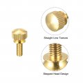 Uxcell 2pcs Knurled Thumb Screws M4x10mm Brass Shoulder Bolts Stepped Grip Knobs Fasteners For Pc Electronic Mechanical