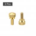 Uxcell 2pcs Knurled Thumb Screws M4x10mm Brass Shoulder Bolts Stepped Grip Knobs Fasteners For Pc Electronic Mechanical
