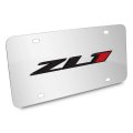 Chevrolet 2016 Camaro Zl1 Logo Mirror Chrome Metal License Plate Stainless Steel 12 In X 6 Universal Fit Car Frame Black Finish 