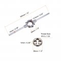 Uxcell Die Stock Handle Wrench Set M12 X 1 25 Threading Round And 38mm Fit M12-m16 Dies Holder Adjustable Hand Tool