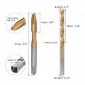 Uxcell M5 X 0 8 Spiral Point Thread Tap And 4 2mm Twist Drill Bit Set Metric Titanium Plated 6542 High Speed Steel Machine