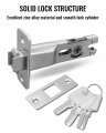 Pocket Door Lock With Key Ring Pull Function 2 3 8 Backset Round Sliding For Bed Or Bath Brushed Satin Nickel Silver