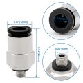 Baomain 5mm Male Thread 6mm Push In Joint Pc6-m5 Pneumatic Connector Quick Fittings Pack Of 5