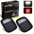 Partsam 2x Led Tail Lights 16led Stop Brake Turn Reverse Light Combination 12-5050 Red 4-5050 White Smoke Lens Compatible With 