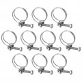 Uxcell 10pcs Double Wire Hose Clamp 30-34mm Adjustable Stainless Steel Clips With M6 Bolt For Dust Collection Pump Pipe