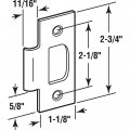 Prime-line E 2284 Stainless Steel Standard T-strike Door Strike Plate 2-1 8 In Hole Spacing Brass Plated Single Pack