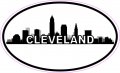 Stickertalk Oval Cleveland Skyline Vinyl Sticker 5 Inches By 3 