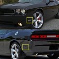 R F Auto 4pcs Smoked Lens Side Marker Light Housings Replacement For Challenger 2008-2014 Front Rear Bumpers Turn Signal Lamp 