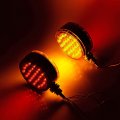 2x Double Face 48-led Pedestal Stop Turn Signal Side Marker Lights Oval 22-led Brake Tail Lamps Grommet Plug Compatible With