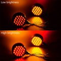 2x Double Face 48-led Pedestal Stop Turn Signal Side Marker Lights Oval 22-led Brake Tail Lamps Grommet Plug Compatible With