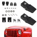 Ocpty Hood Catch Latch Kits Compatible With 2007-2017 For Jeep Wrangler Jk Black