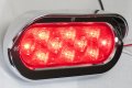 Kaper Ii L50-0093 Red Chrome 6 Oval Led Tail Lamp With Grommet And Bezel 3 Pack 