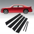 Door Pillar Post Trim Set Car Side Window Molding 6pcs Decal Gloss Black Cover Replacement For Charger Dodge 2011-2021