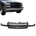 Carpartsdepot Front Black Grille Assembly Grill Matte Insert Compatible For Chevrolet 1999-2002 Chevy Silverado 1500 2500 