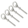 M4 60 3 16 X2 36 Stainless Steel Eye Bolts Threaded Screw Eyebolt Shoulder Ring With Nuts Washers For Lifting Hanging 4 Set 