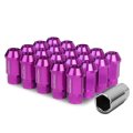 Auto Dynasty M12 X 1 5 Open End Wheel Lug Nuts With Deep Drive Extension 20-piece Aluminum Alloy Purple