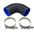 45 Degree 4 Ply Silicone Reducer Hose 2 75 In To 3 Intake Intercooler Pipe Coupler With T Bolt Clamps Black 