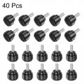Uxcell 40pcs M4 X 10mm Male Thread Knurled Knobs Thumb Screws Clamping Grip Plastic Round Head Hand Thumbscrews Black