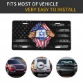 6x12 Inch License Plate Cover Aluminum Israeli National Flag Blood Inside Me Car Tag For Women Men Vanity Gifts