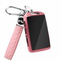 Qbuc For Mazda Key Fob Cover Case Withchain For 2019-2023 6 3 Hatchback 2020-2023 Cx-5 Cx-9 Cx-30 Smart Key Pink 