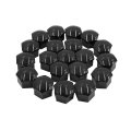 20pcs Black 19mm Car Wheel Lug Nut Cap Tyre Hub Screw Bolt Dust Cover Caps Protector Universal Replacement 