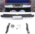 Rear Bumper For 1995-2004 Toyota Tacoma Replacement To1102215 Chrome Powder Coated Silvery Black Steel Plastic 