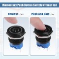 X Autohaux 22mm Car Interior Momentary Push Button Switch Metal Round Start Spst 1no Ac 12-24v Yellow Light