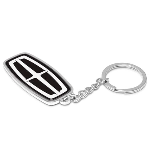 Lincoln Logo In Black Double Side 3d Die-cut Metal Key Chain Key-charm