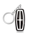 Lincoln Logo In Black Double Side 3d Die-cut Metal Key Chain Key-charm 