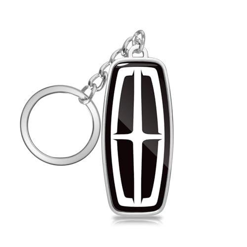 Lincoln Logo In Black Double Side 3d Die-cut Metal Key Chain Key-charm